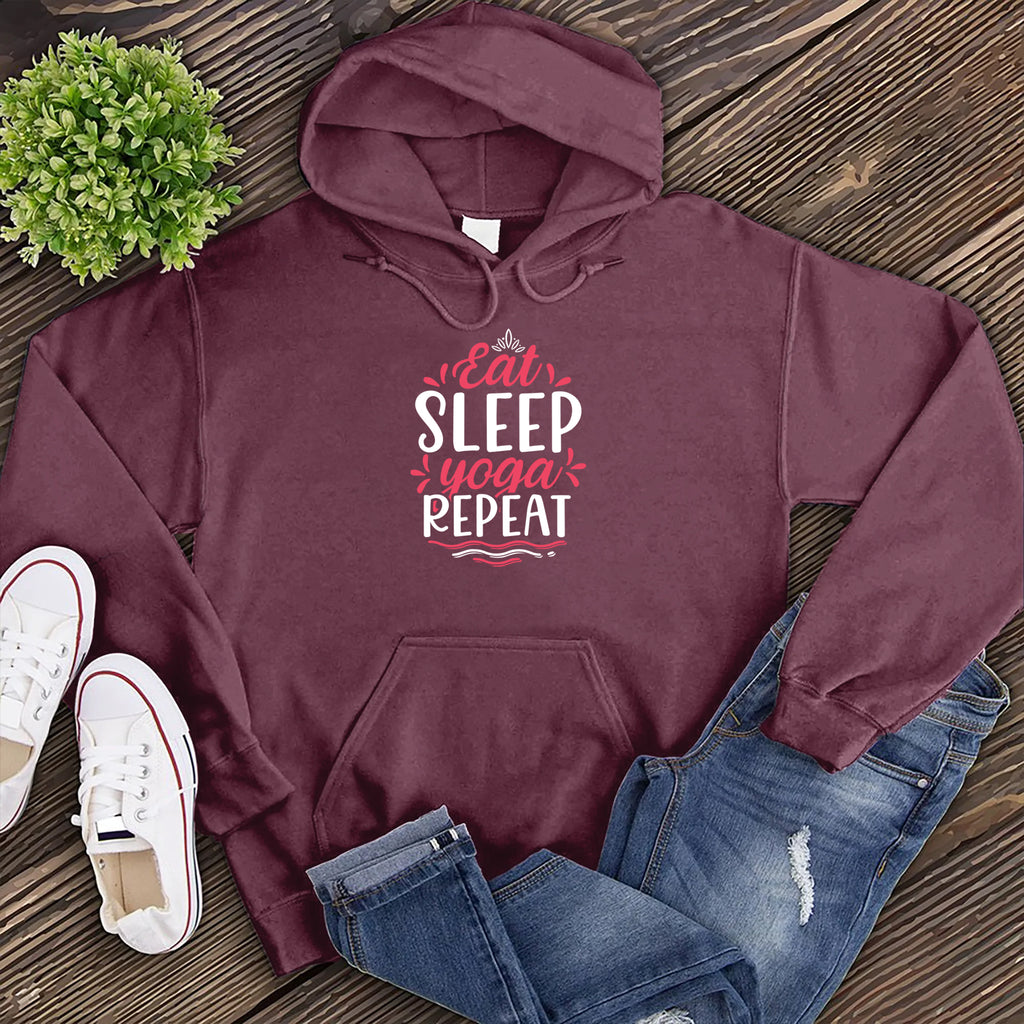 Eat Sleep Yoga Repeat Hoodie Hoodie tshirts.com Maroon S 
