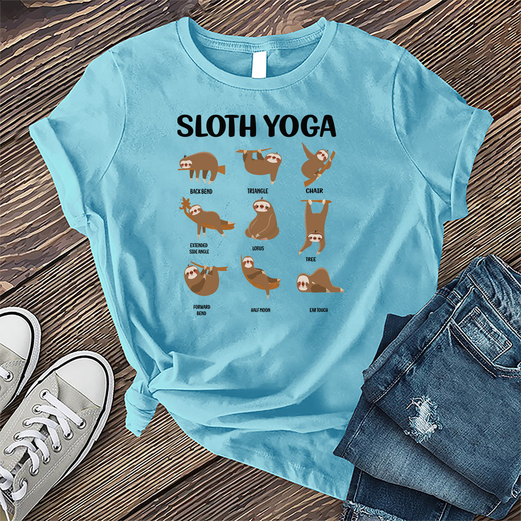 Sloth Yoga T-Shirt T-Shirt tshirts.com Turquoise S 