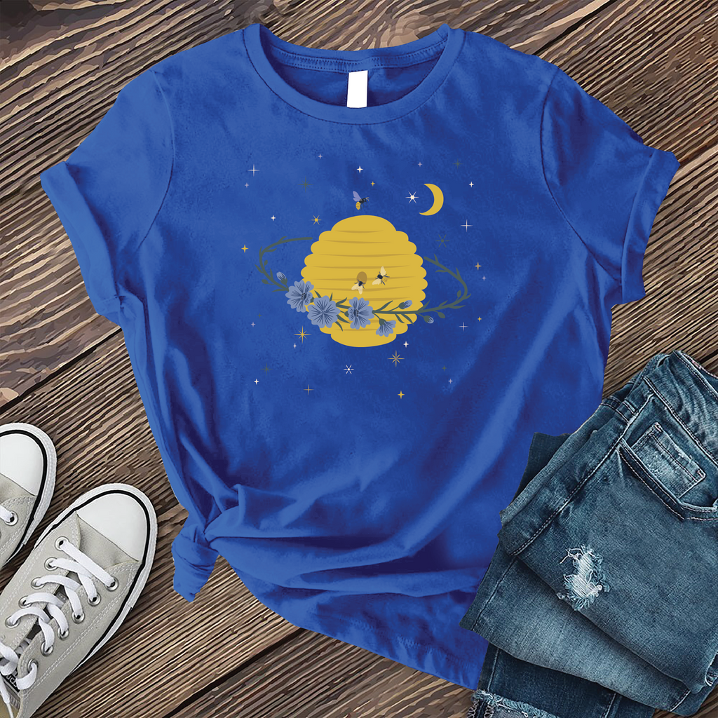 Cosmic Beehive Planet T-Shirt T-Shirt Tshirts.com True Royal S 