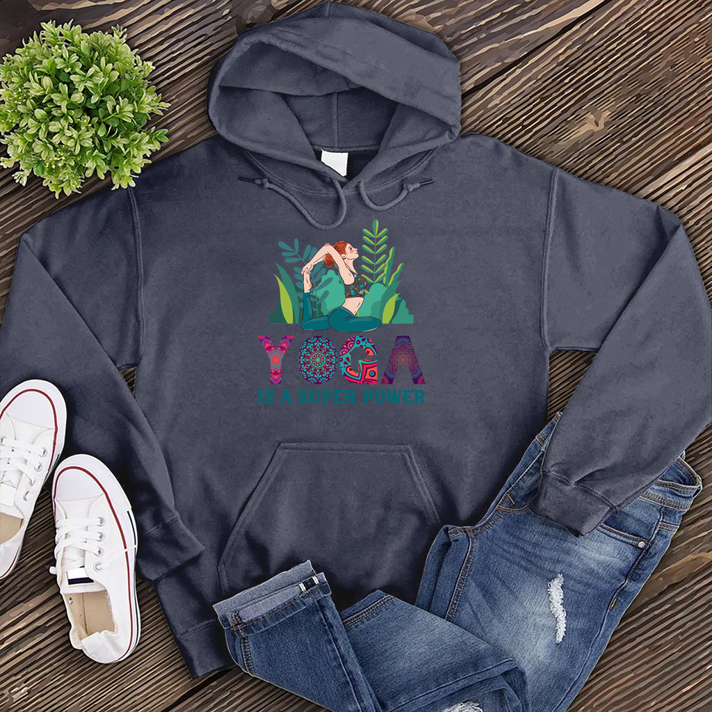Yoga Is A Superpower Hoodie Hoodie tshirts.com Classic Navy Heather S 