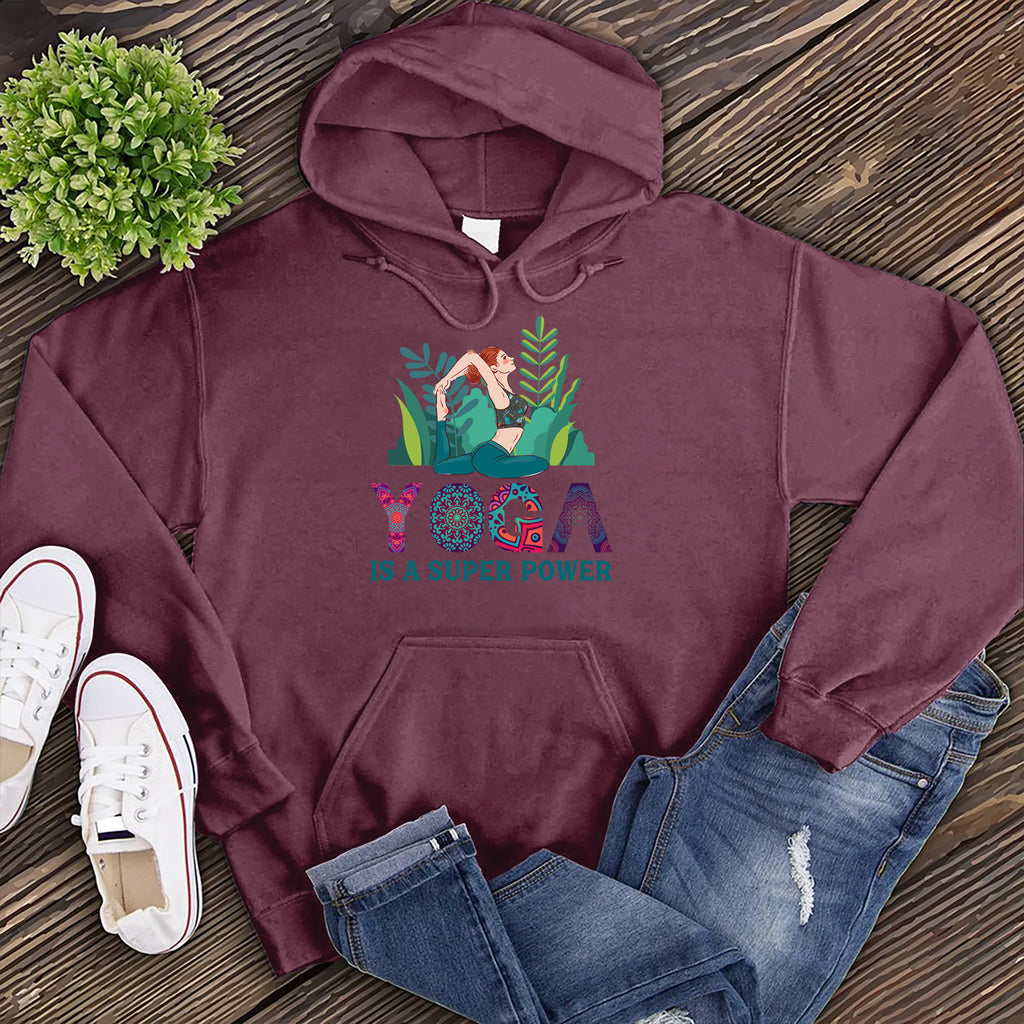 Yoga Is A Superpower Hoodie Hoodie tshirts.com Maroon S 