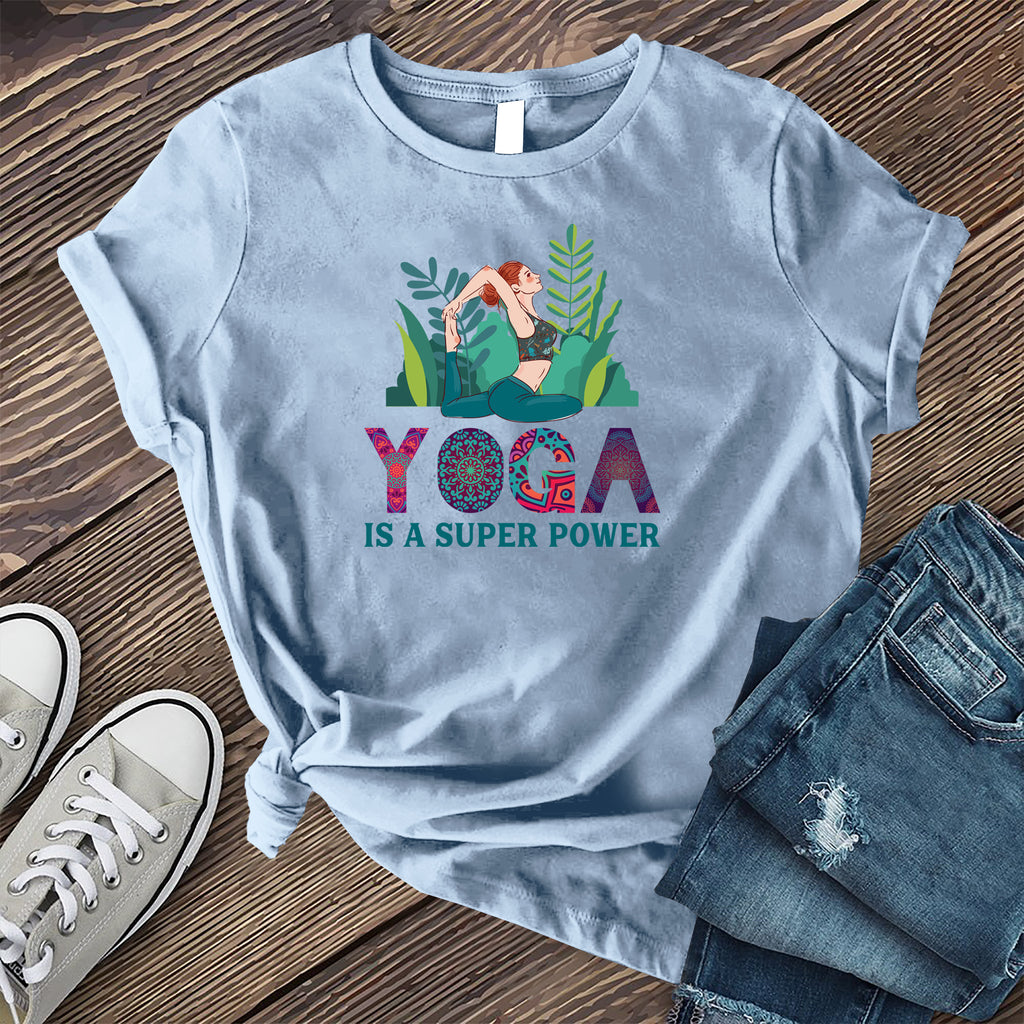 Yoga Is A Superpower T-Shirt T-Shirt tshirts.com Baby Blue S 