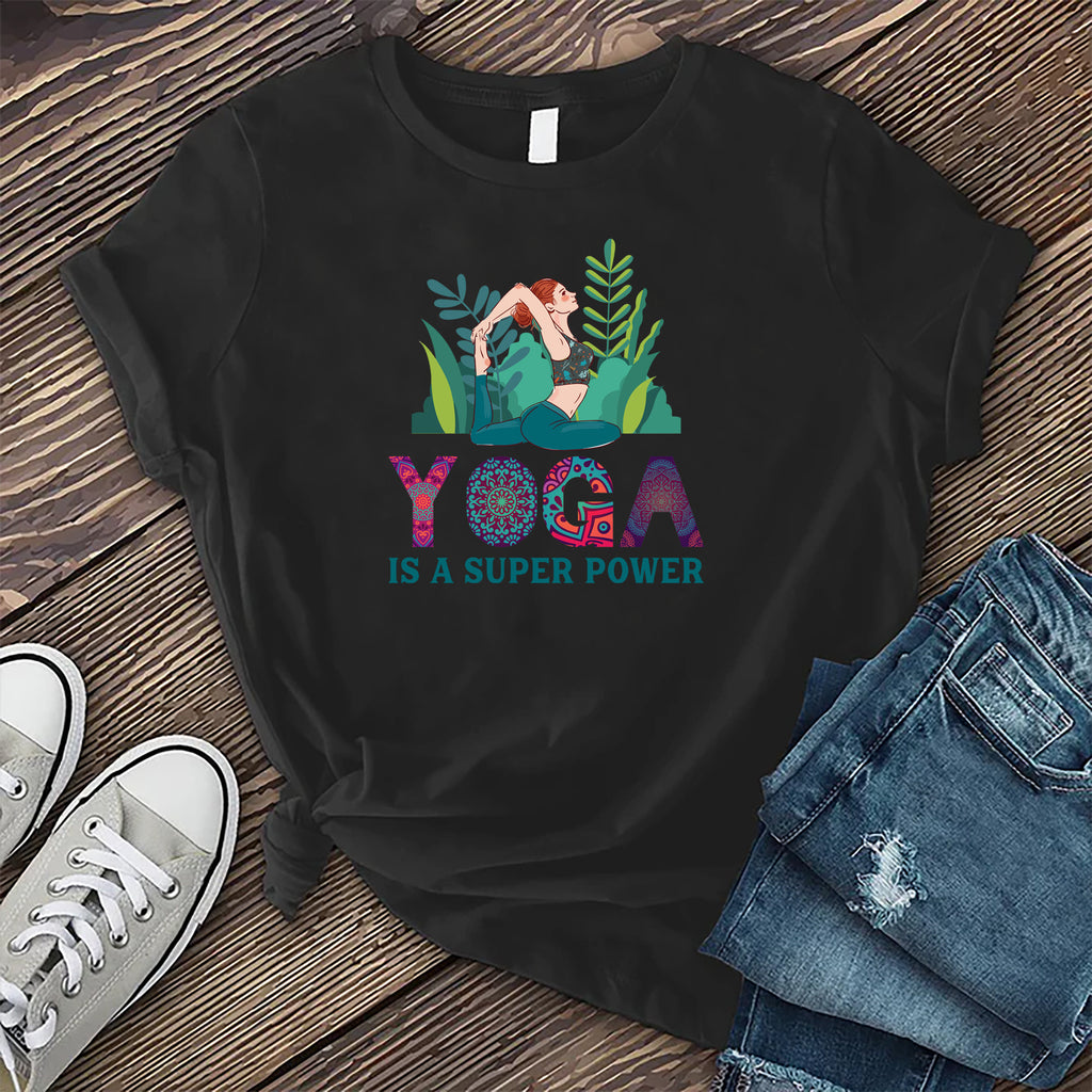 Yoga Is A Superpower T-Shirt T-Shirt tshirts.com Black S 