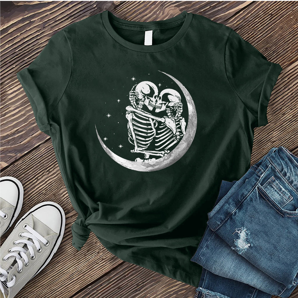 Skeleton Crescent Moon T-Shirt T-Shirt tshirts.com Forest S 