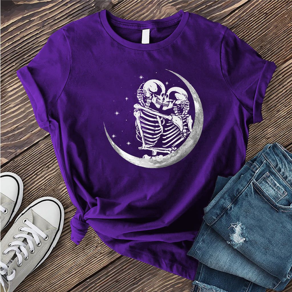 Skeleton Crescent Moon T-Shirt T-Shirt tshirts.com Team Purple S 