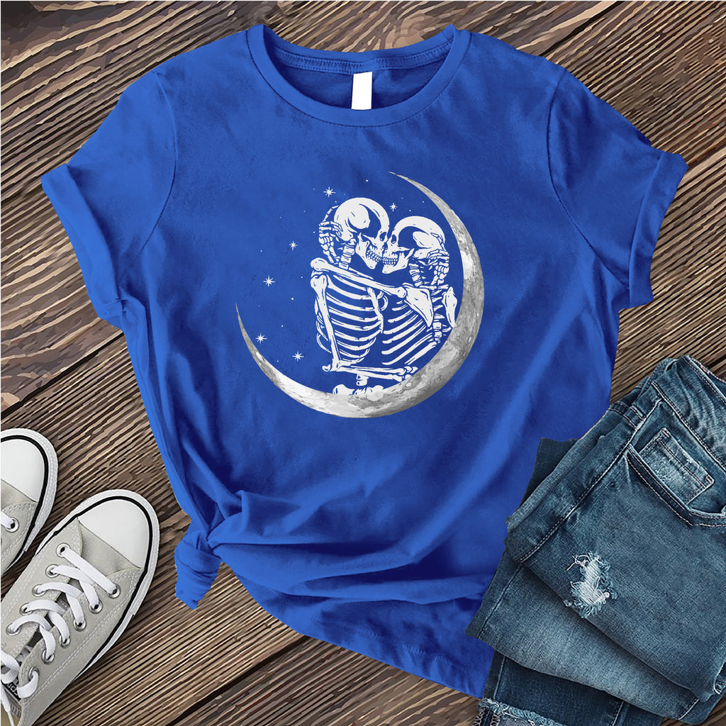 Skeleton Crescent Moon T-Shirt T-Shirt tshirts.com True Royal S 