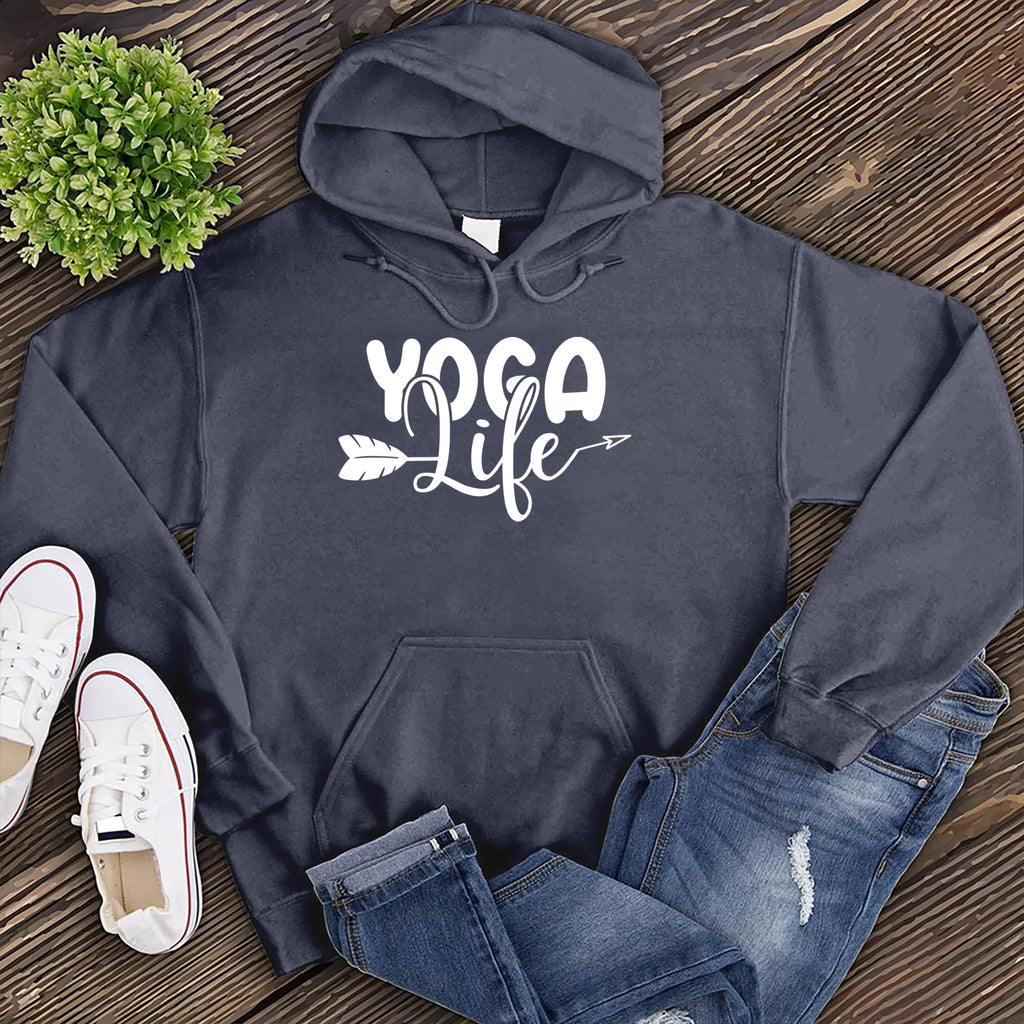 Yoga Life Hoodie Hoodie tshirts.com Classic Navy Heather S 