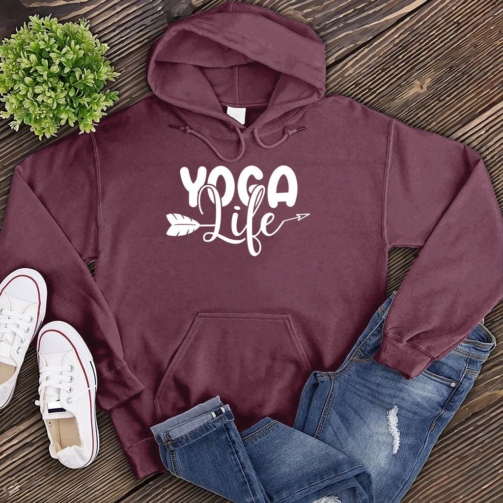 Yoga Life Hoodie Hoodie tshirts.com Maroon S 