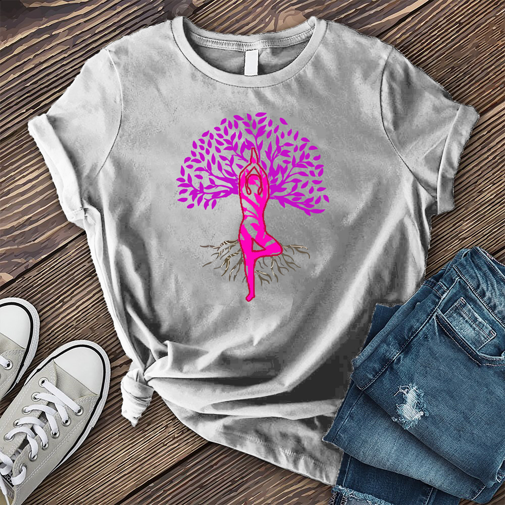 Yoga Tree Of Life T-Shirt T-Shirt Tshirts.com Solid Athletic Grey S 