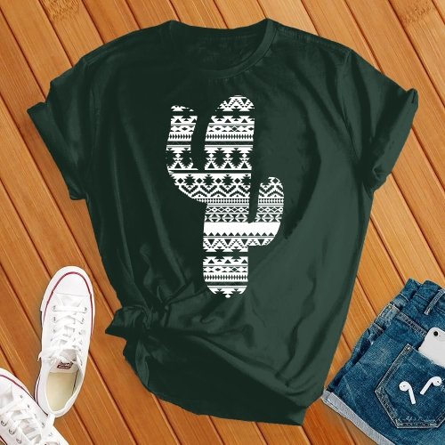 Aztec Cactus T-Shirt T-Shirt Tshirts.com Forest S 