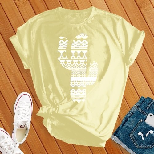 Aztec Cactus T-Shirt T-Shirt Tshirts.com Heather French Vanilla S 