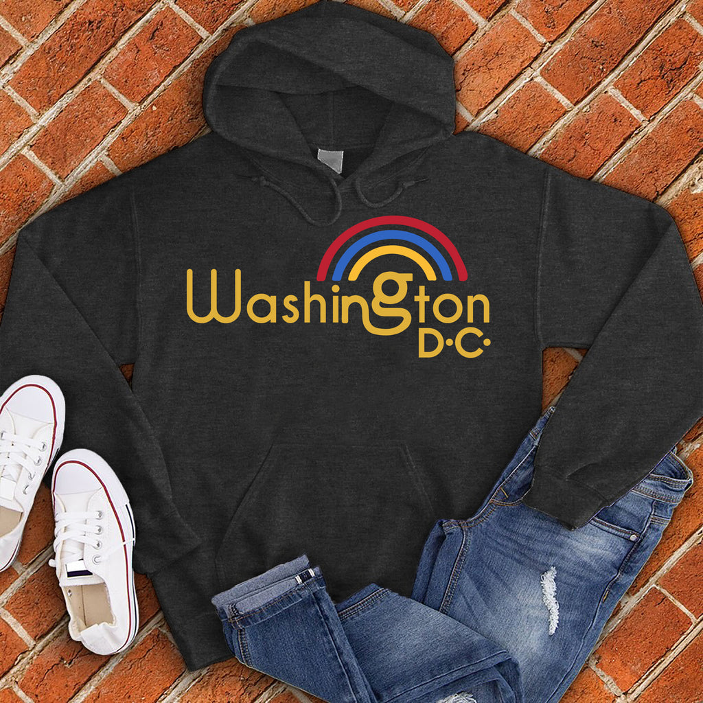 Washington DC Rainbow Hoodie Hoodie tshirts.com Black S 