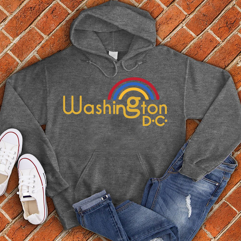 Washington DC Rainbow Hoodie Hoodie tshirts.com Charcoal Heather S 