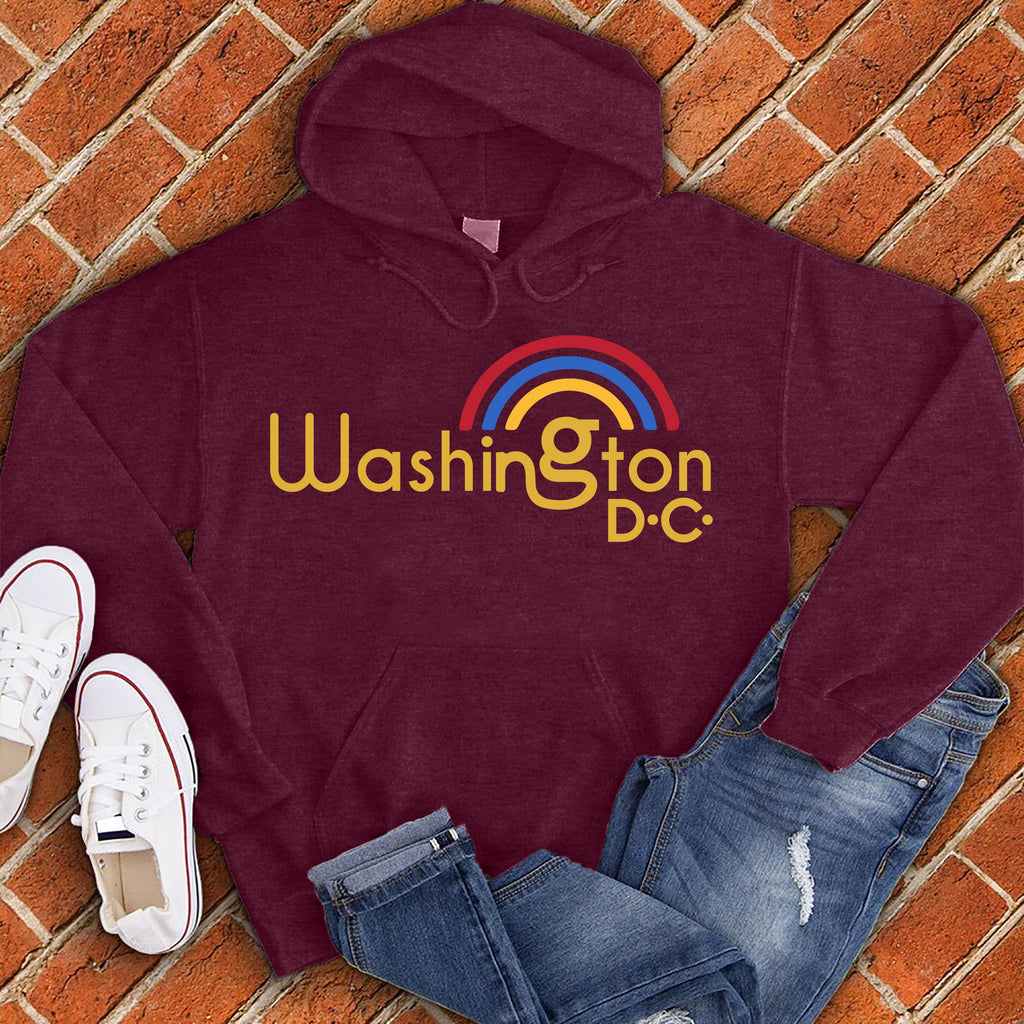 Washington DC Rainbow Hoodie Hoodie tshirts.com Maroon S 
