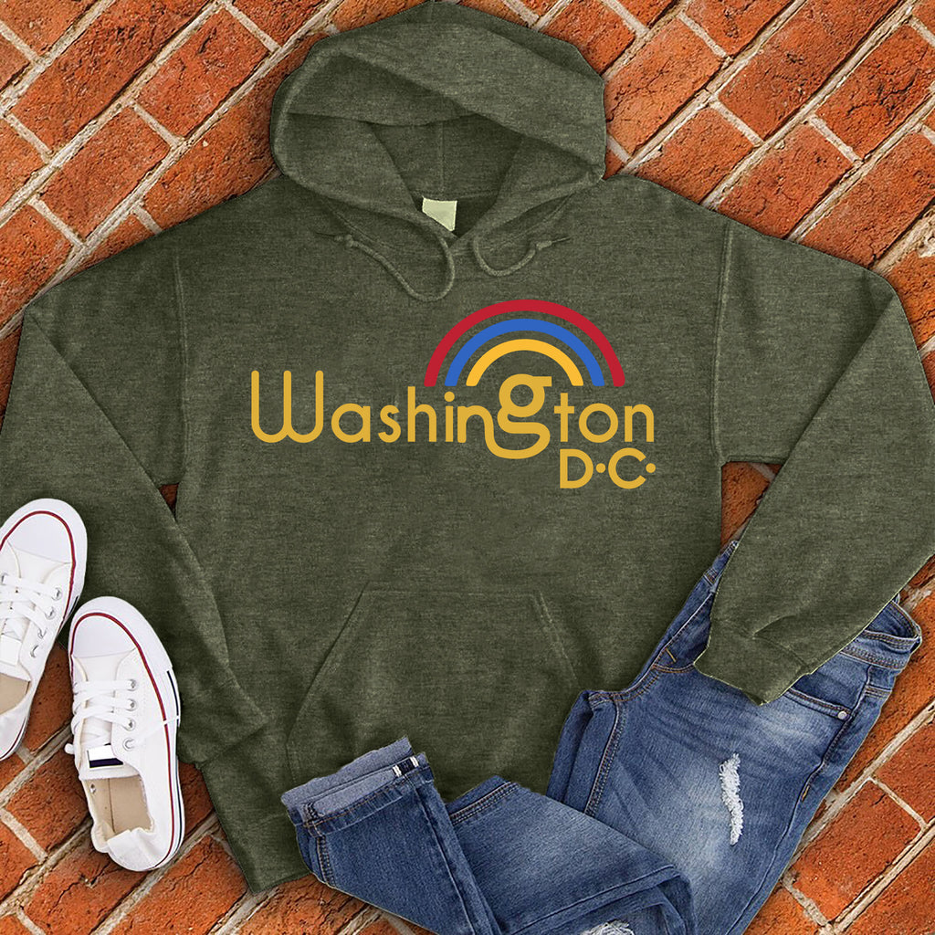 Washington DC Rainbow Hoodie Hoodie tshirts.com Army S 