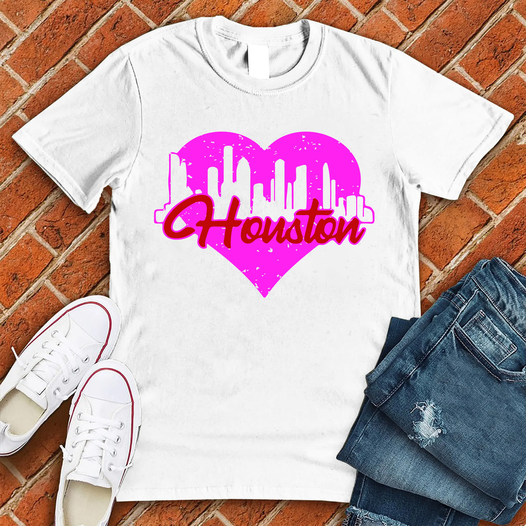 Houston Skyline Heart T-Shirt T-Shirt tshirts.com White S 