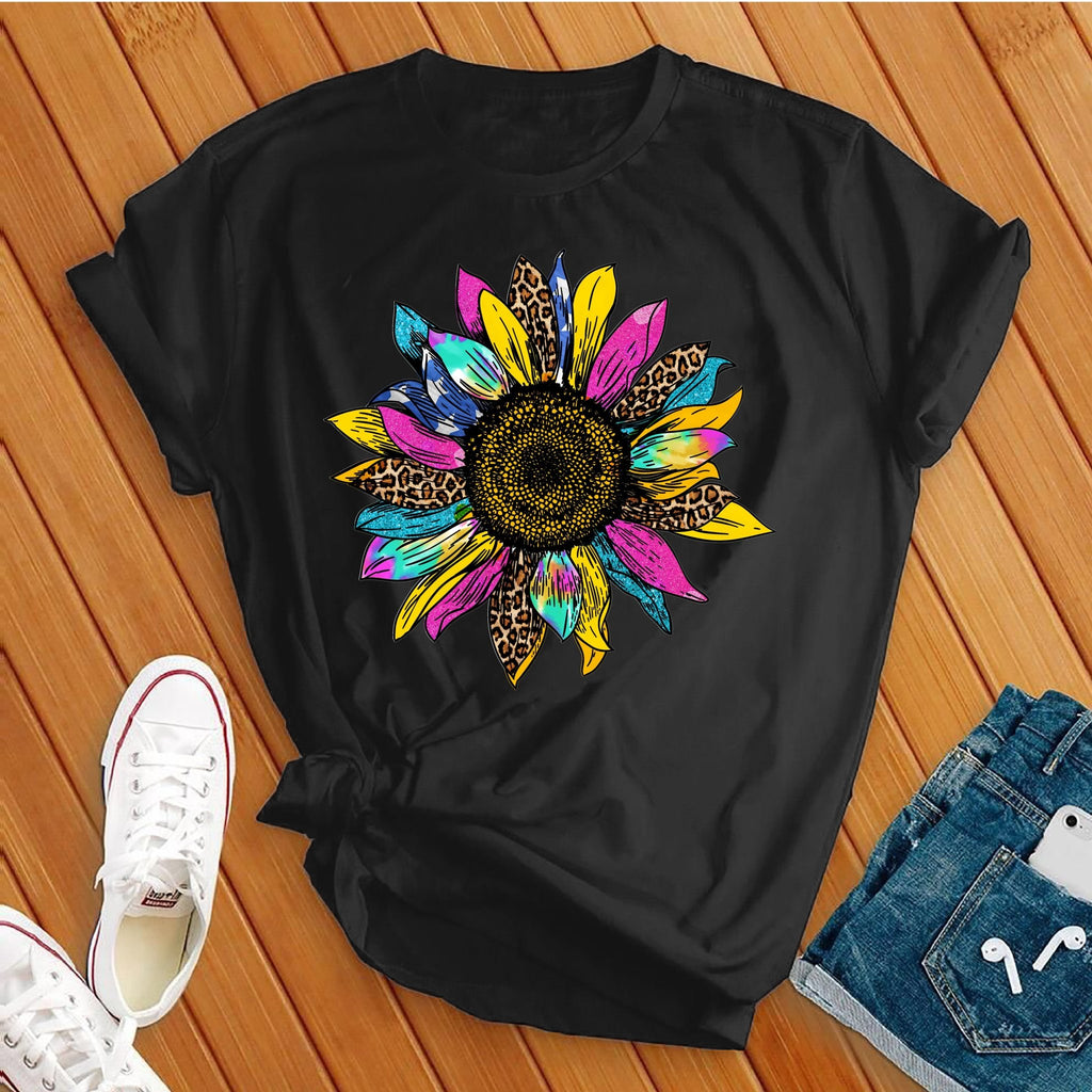 Colorful Sunflower Cute T-Shirt T-Shirt tshirts.com Black S 