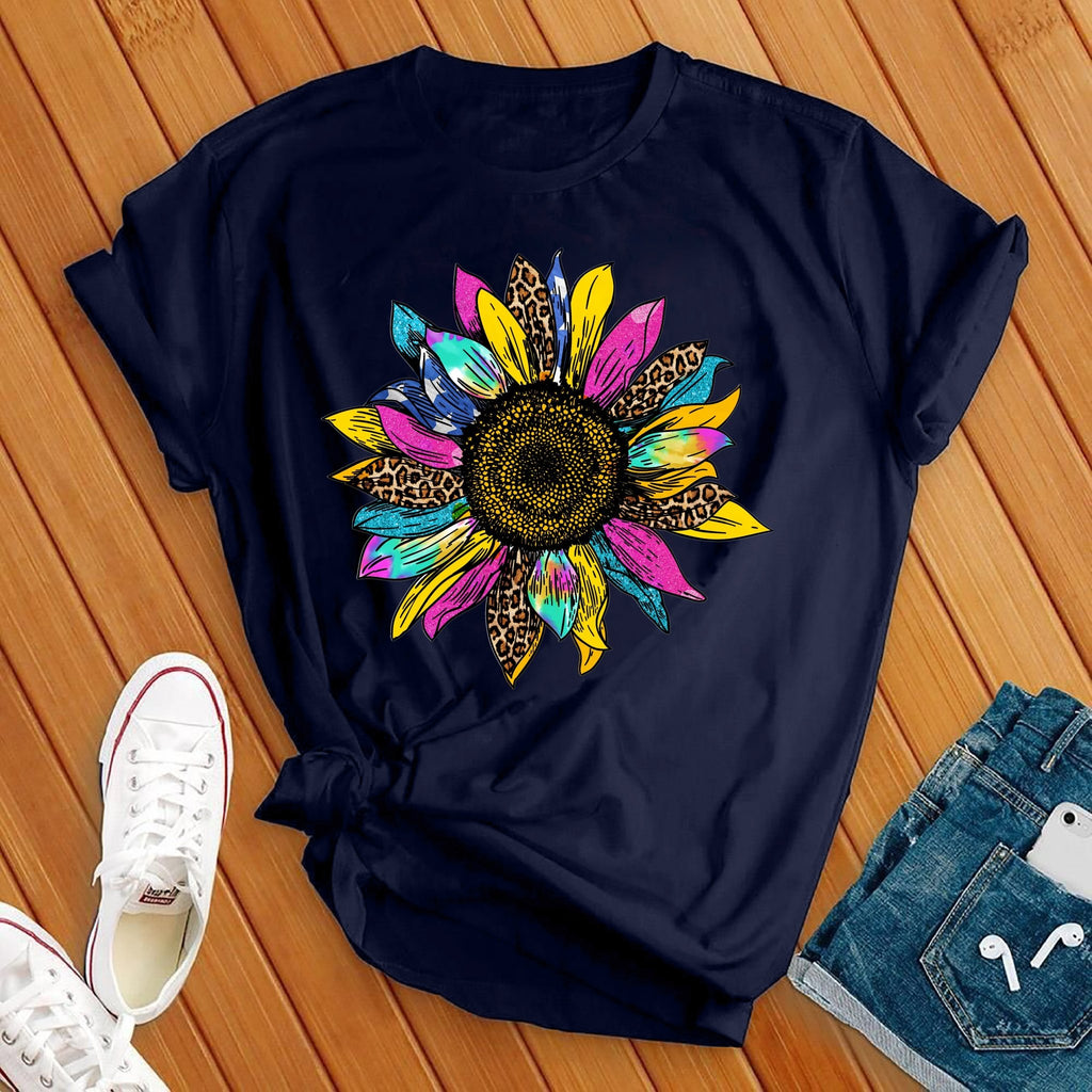 Colorful Sunflower Cute T-Shirt T-Shirt tshirts.com Navy S 