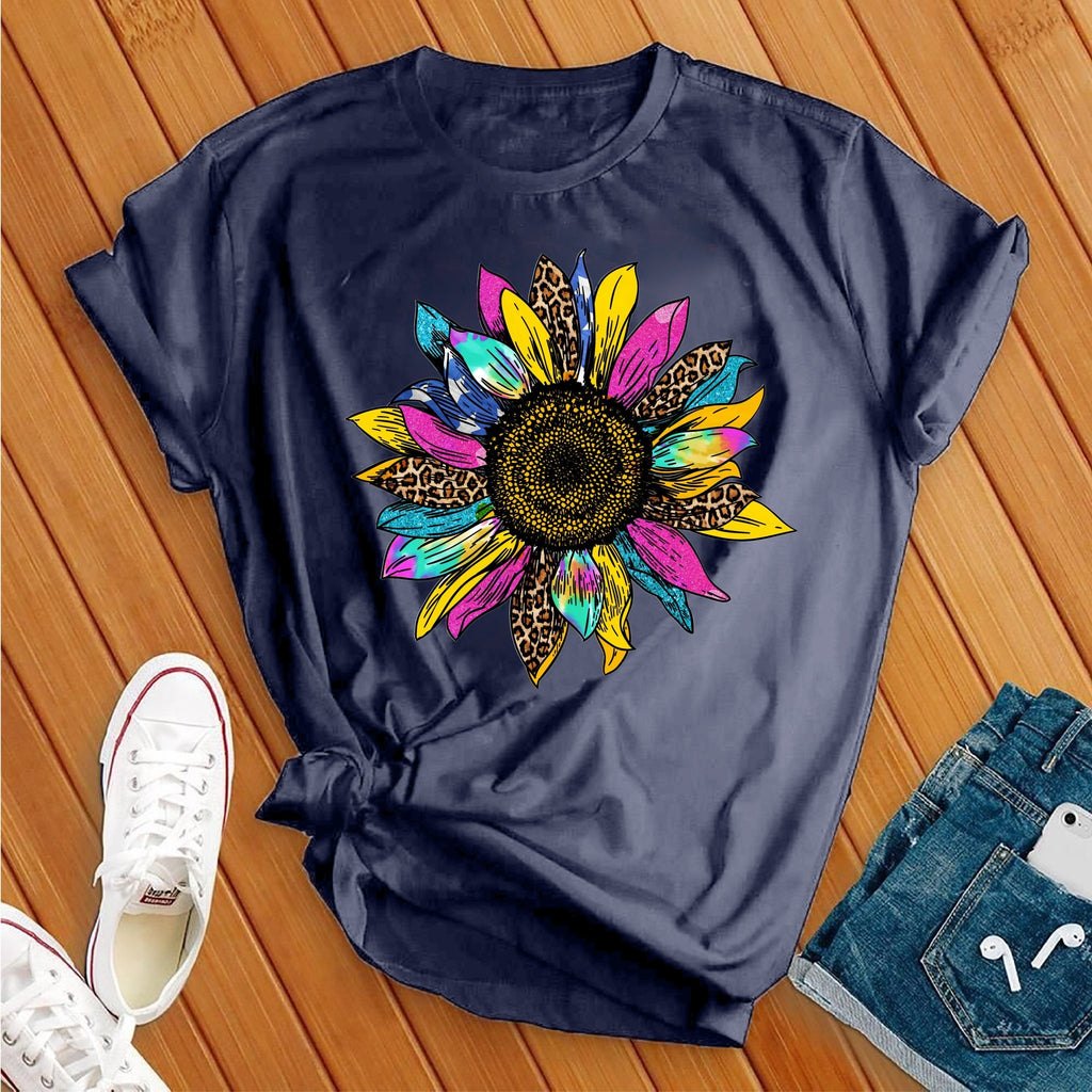 Colorful Sunflower Cute T-Shirt T-Shirt tshirts.com Heather Navy S 