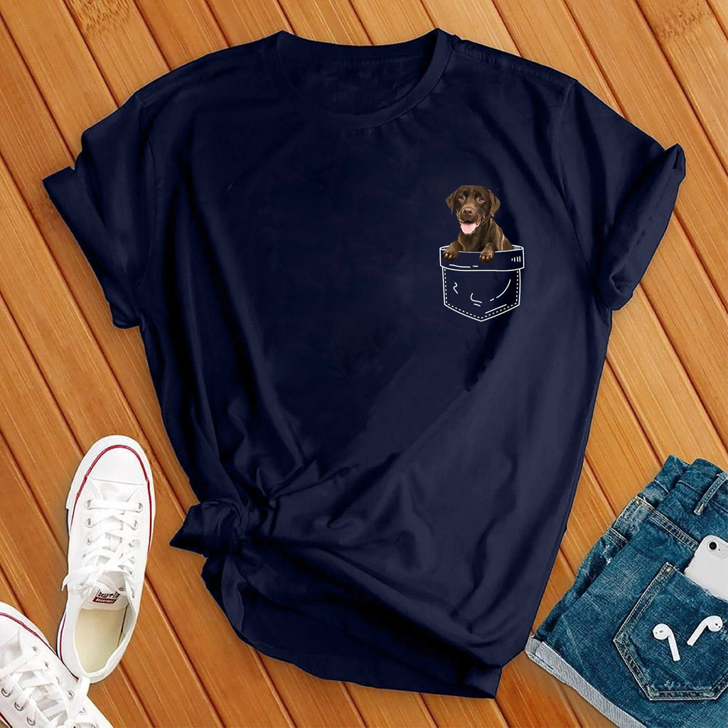 Cute Chocolate Lab Pocket T-Shirt T-Shirt Tshirts.com Navy S 