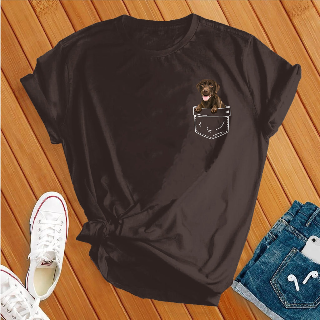 Cute Chocolate Lab Pocket T-Shirt T-Shirt Tshirts.com Brown S 