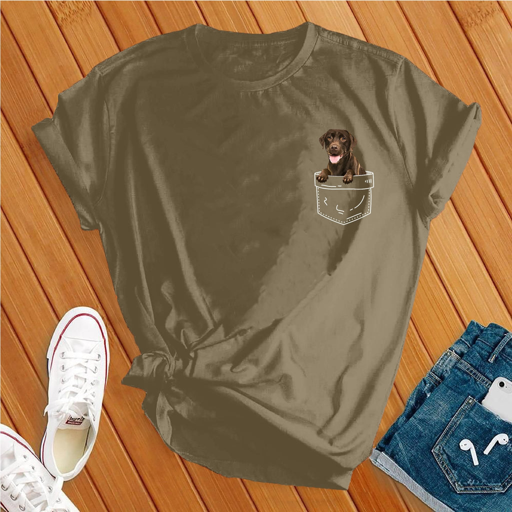 Cute Chocolate Lab Pocket T-Shirt T-Shirt Tshirts.com Military Green S 