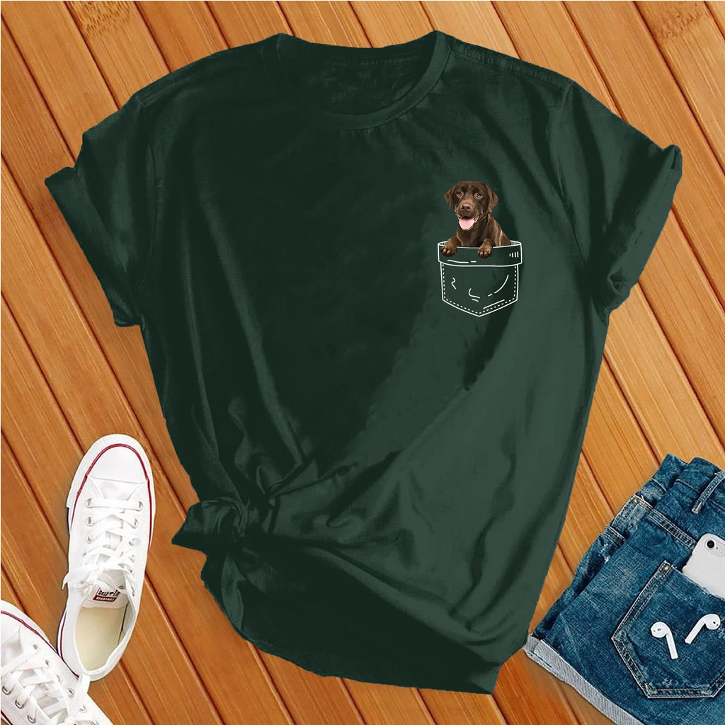 Cute Chocolate Lab Pocket T-Shirt T-Shirt Tshirts.com   