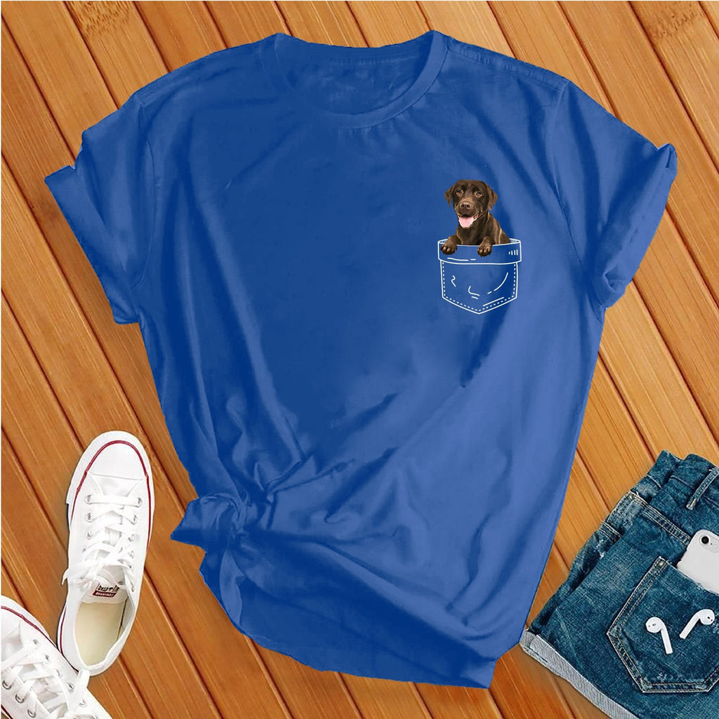 Cute Chocolate Lab Pocket T-Shirt T-Shirt Tshirts.com True Royal S 