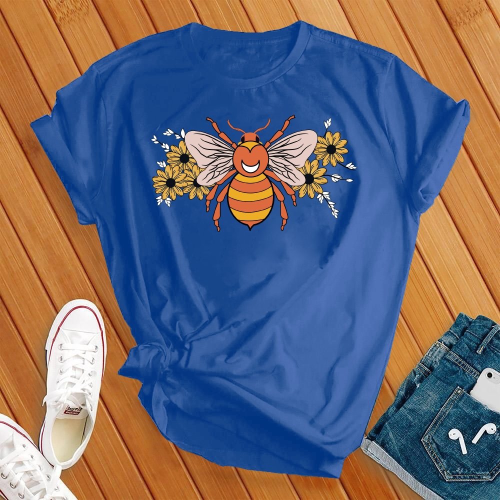 Floral Bumble Bee T-Shirt T-Shirt Tshirts.com True Royal S 
