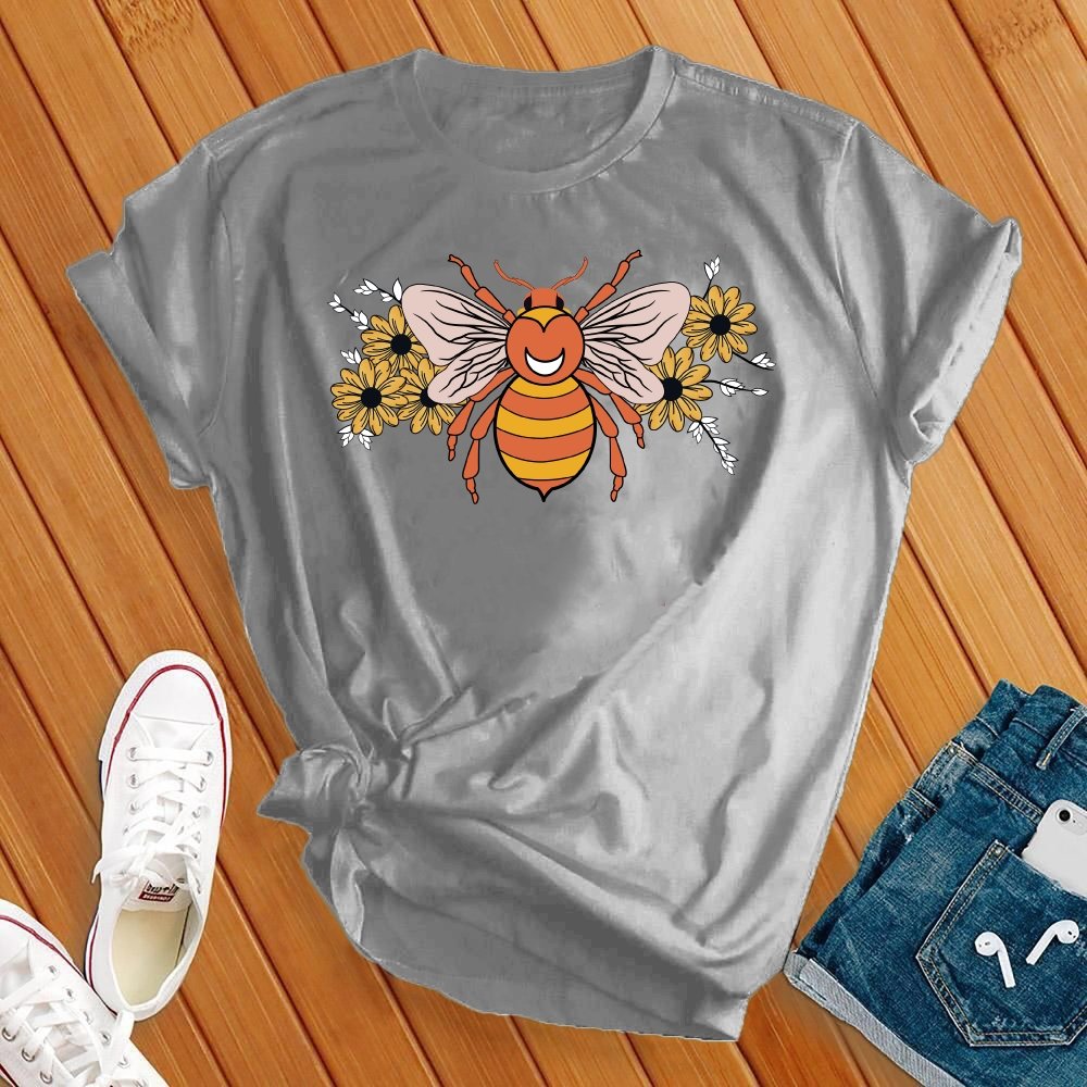 Floral Bumble Bee T-Shirt T-Shirt Tshirts.com Athletic Heather S 