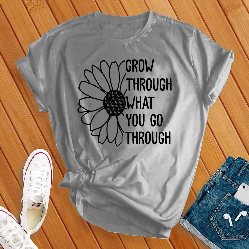 Grow Through Flower T-Shirt T-Shirt Tshirts.com Athletic Heather S 