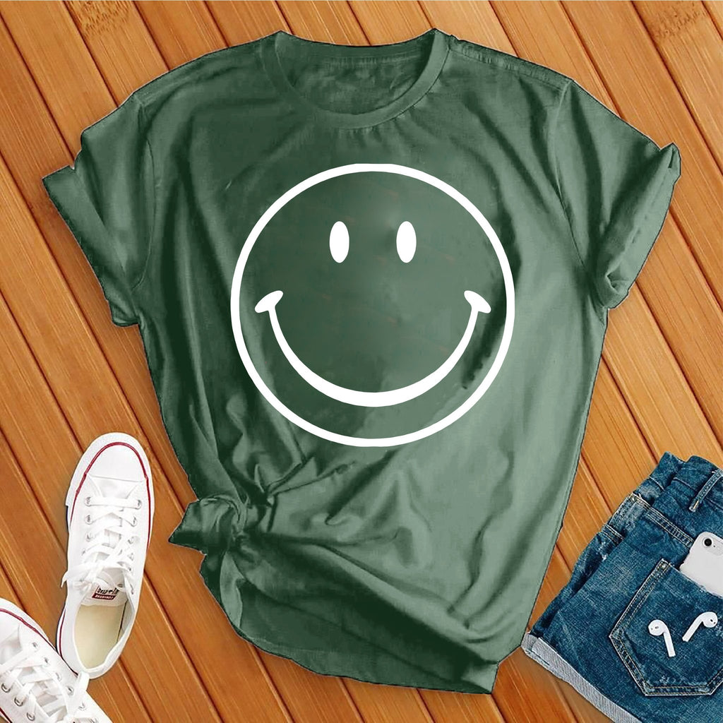 Happy T-Shirt T-Shirt Tshirts.com Military Green S 