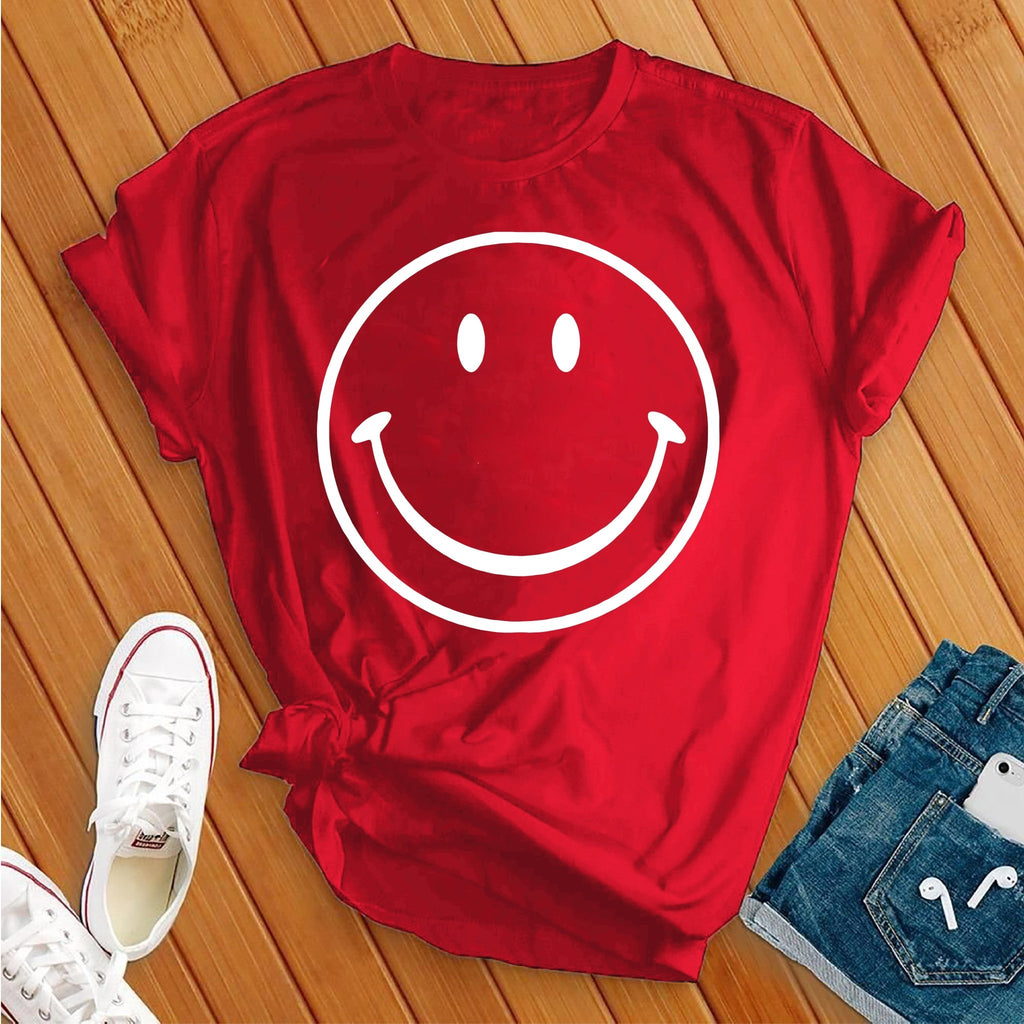 Happy T-Shirt T-Shirt Tshirts.com Red S 