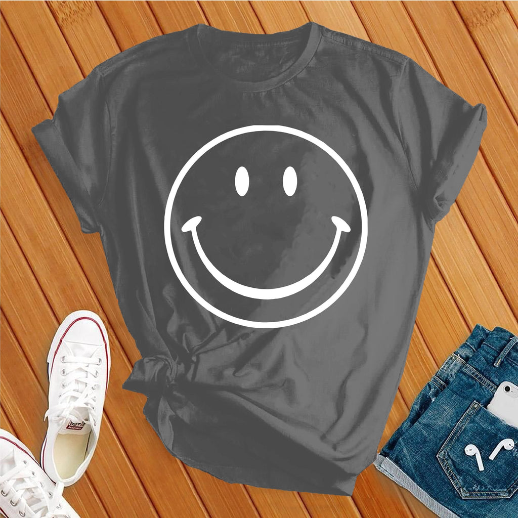 Happy T-Shirt T-Shirt Tshirts.com Asphalt S 