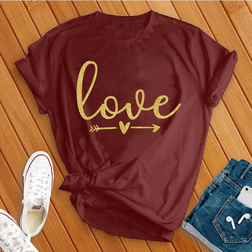 Love Arrow T-Shirt T-Shirt Tshirts.com Maroon S 