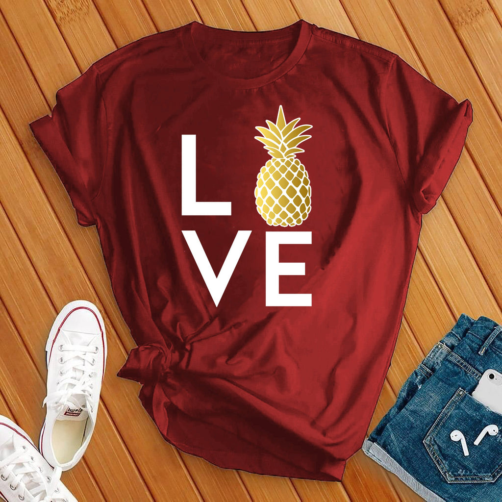 Love Pineapple T-Shirt T-Shirt tshirts.com Red S 