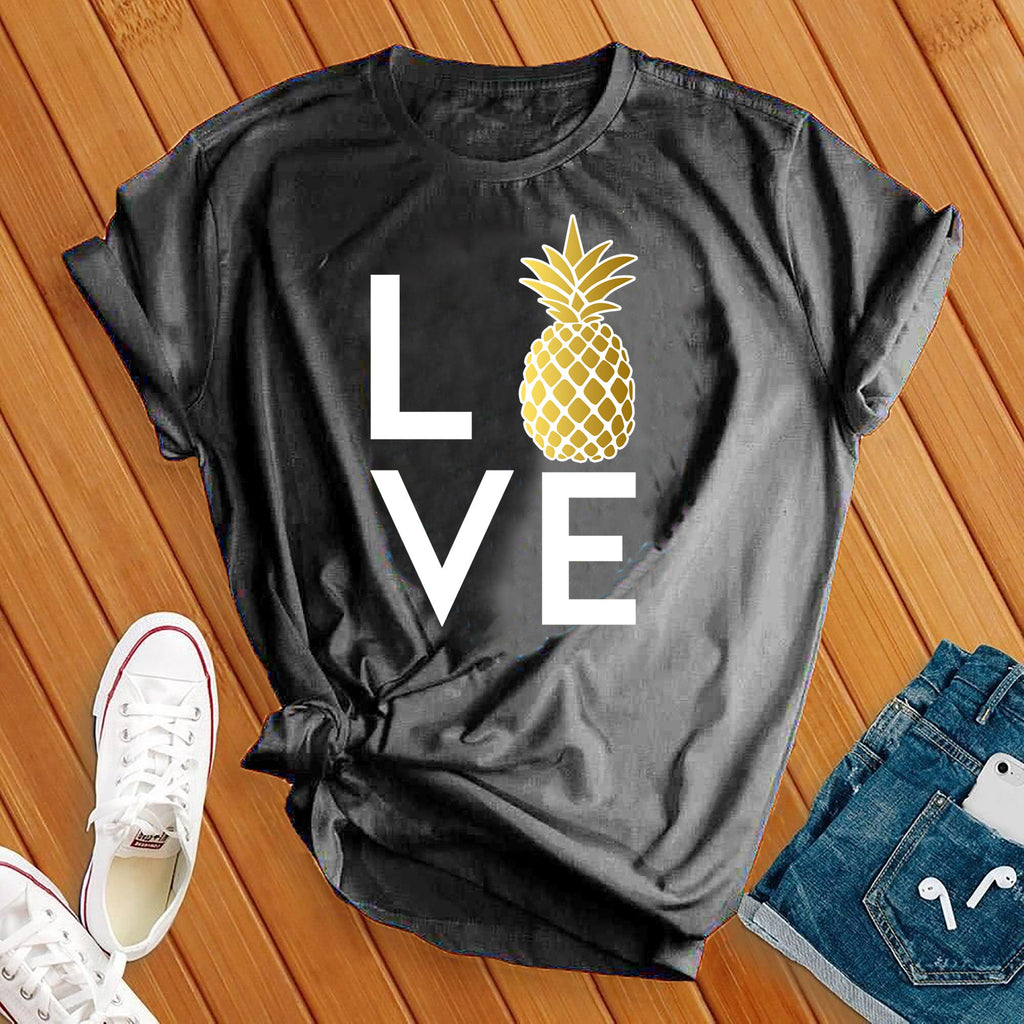 Love Pineapple T-Shirt T-Shirt tshirts.com Dark Grey Heather S 