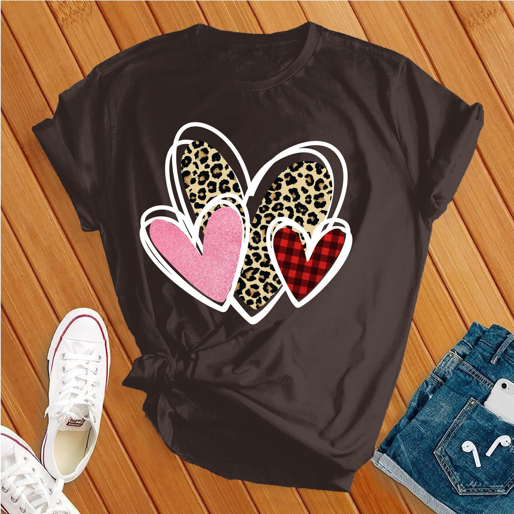 Lovely Valentines Hearts T-Shirt T-Shirt tshirts.com Brown S 