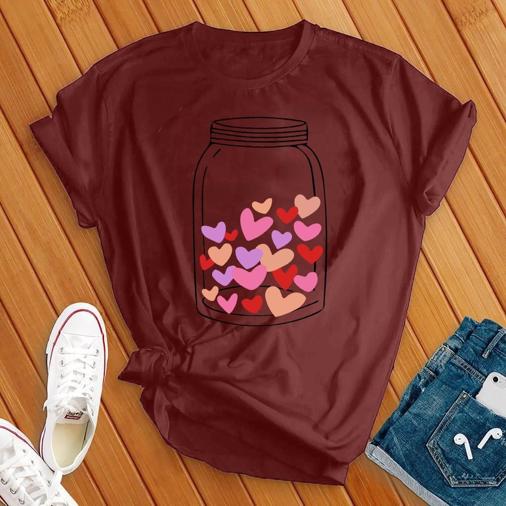 Mason Jar Heart T-Shirt T-Shirt tshirts.com Maroon S 
