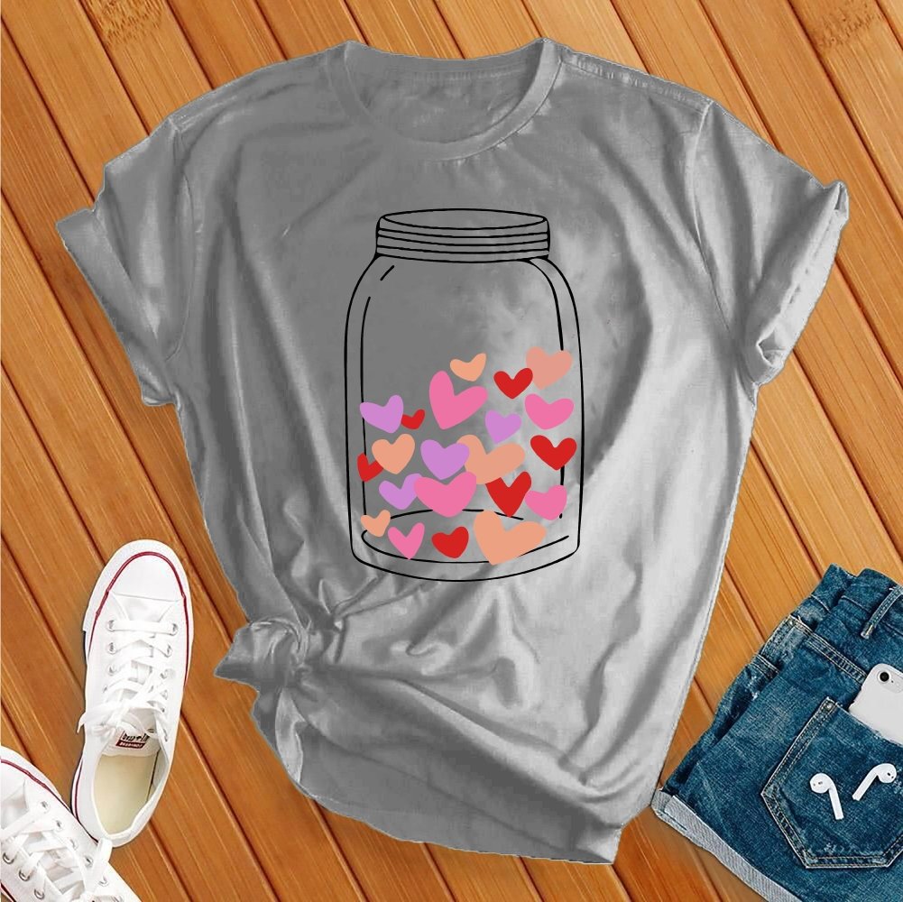 Mason Jar Heart T-Shirt T-Shirt tshirts.com Solid Athletic Grey S 
