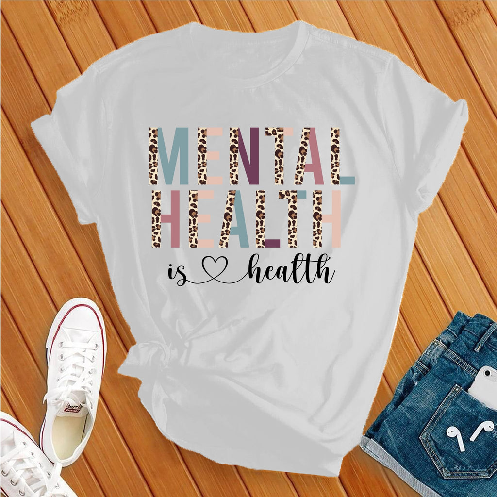 Mental Health Matters Leopard T-Shirt T-Shirt Tshirts.com White S 