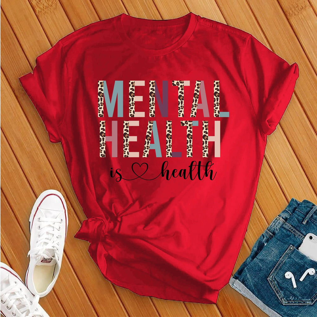 Mental Health Matters Leopard T-Shirt T-Shirt Tshirts.com Red S 