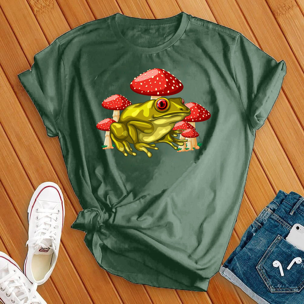 Mushroom Frog T-Shirt T-Shirt Tshirts.com Military Green S 