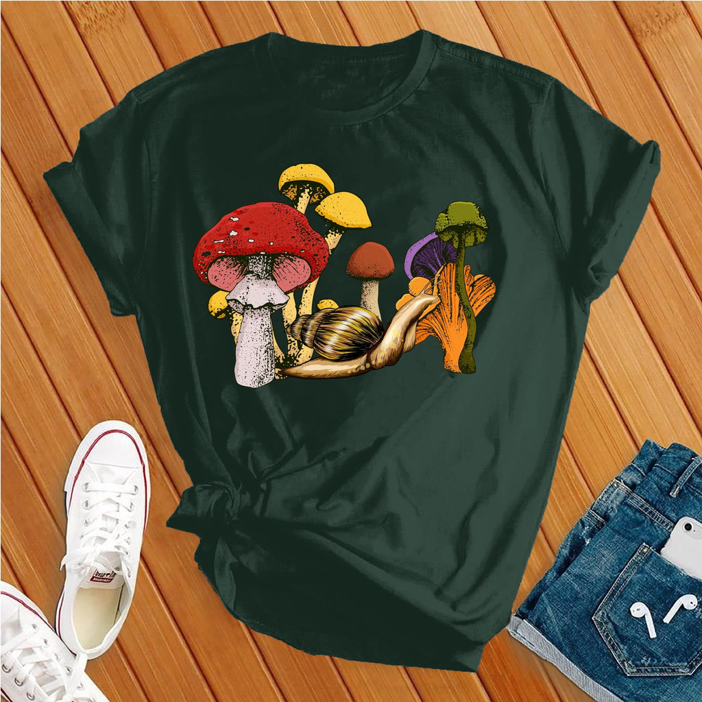 Mushroom Snail T-Shirt T-Shirt Tshirts.com Forest S 