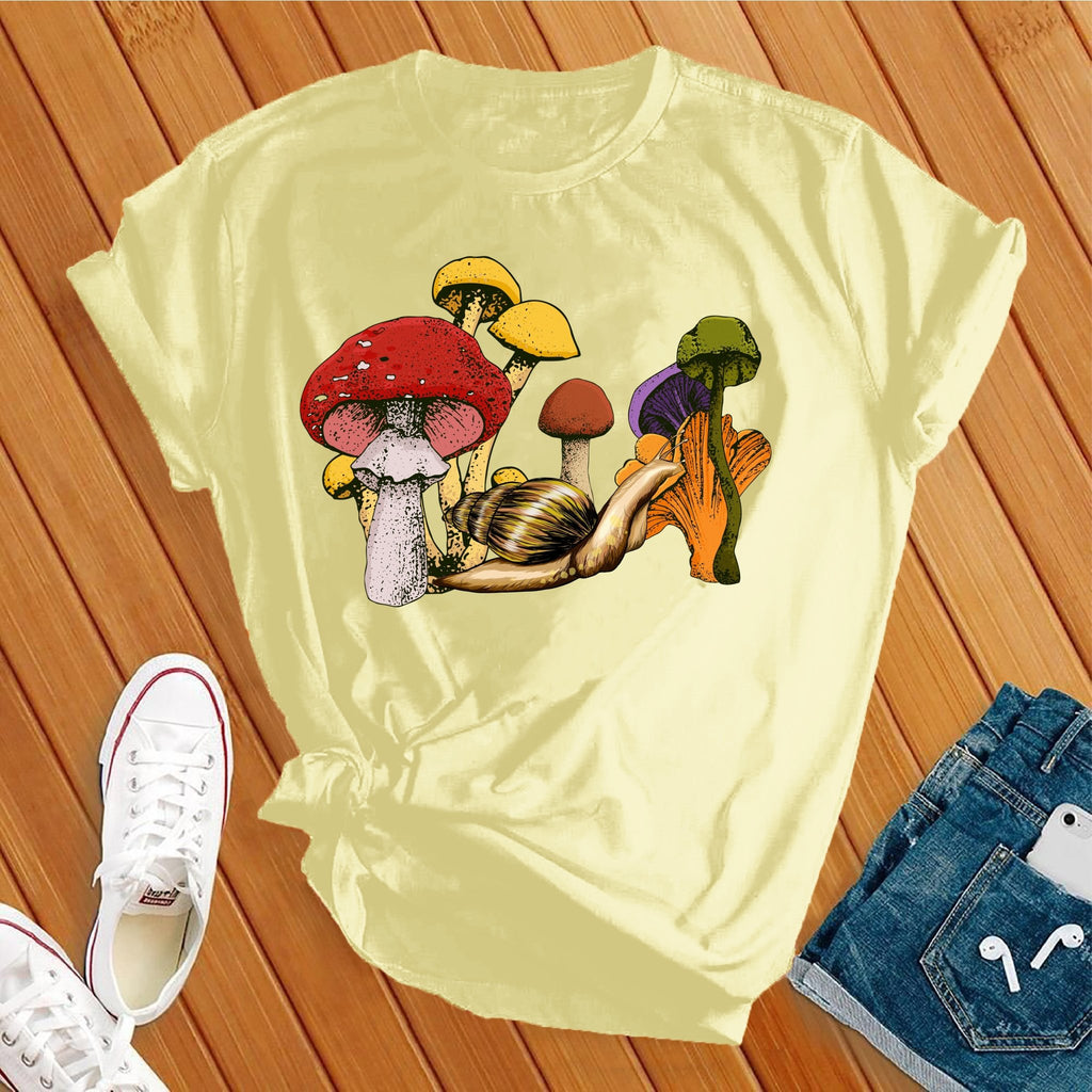 Mushroom Snail T-Shirt T-Shirt Tshirts.com Heather French Vanilla S 