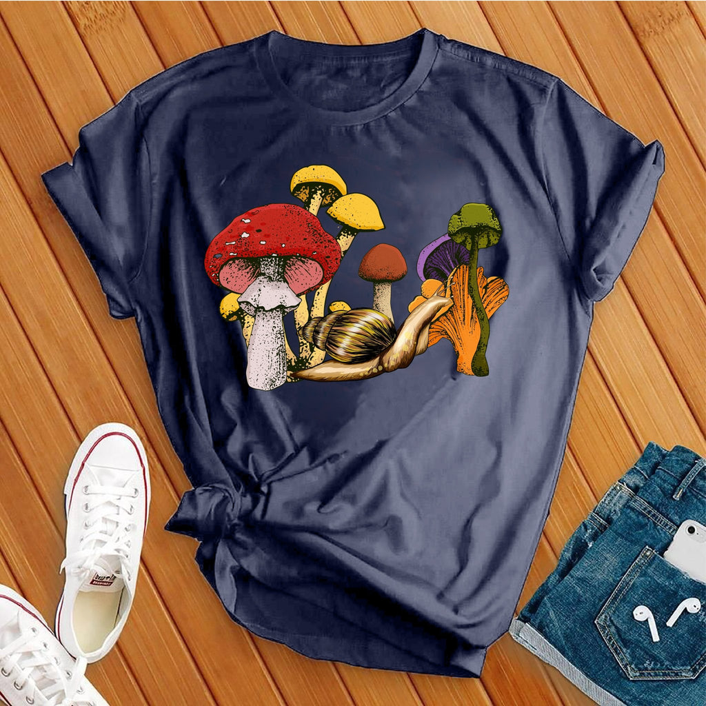 Mushroom Snail T-Shirt T-Shirt Tshirts.com Heather Navy S 