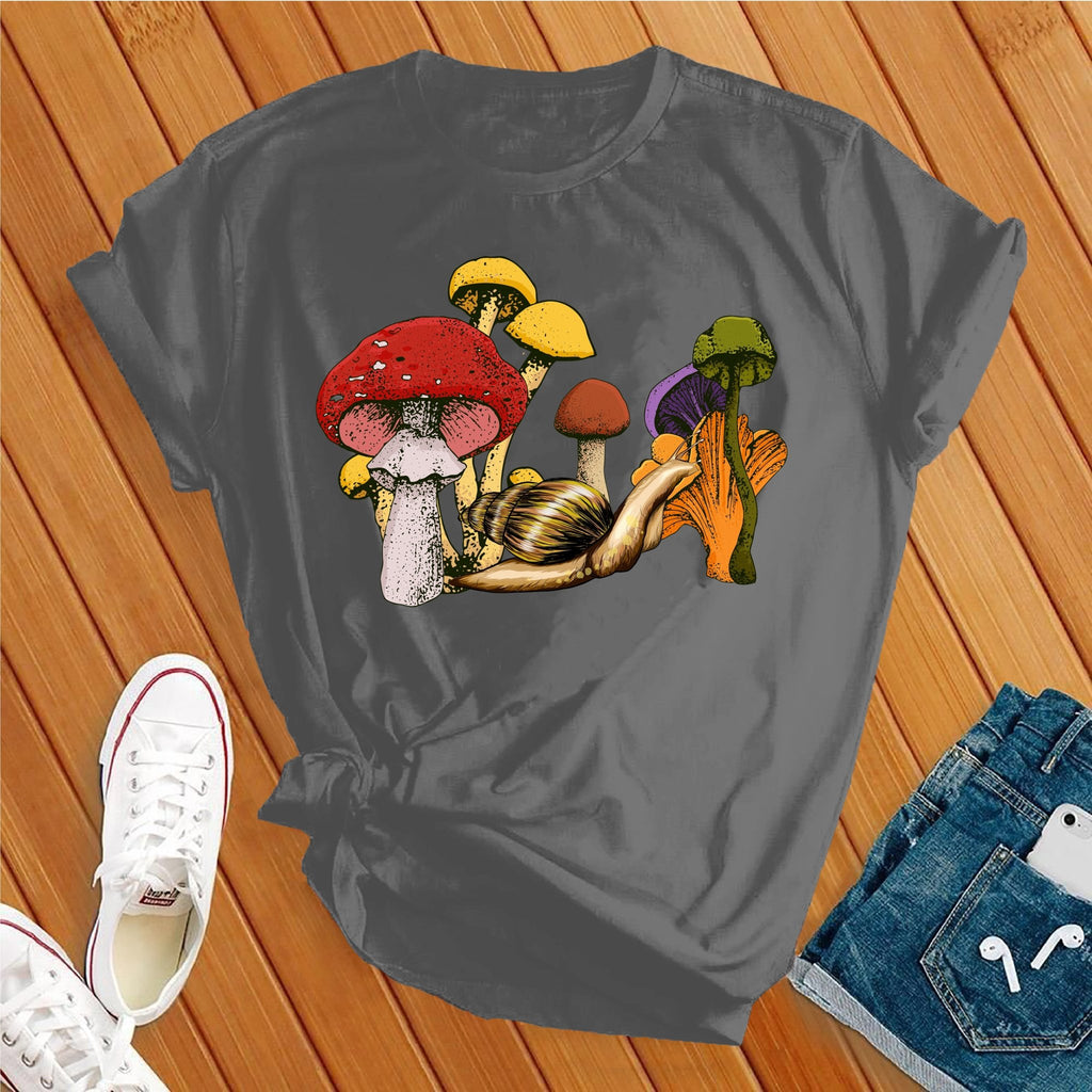 Mushroom Snail T-Shirt T-Shirt Tshirts.com Asphalt S 