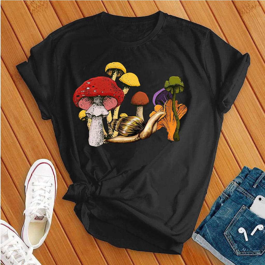 Mushroom Snail T-Shirt T-Shirt Tshirts.com Black S 
