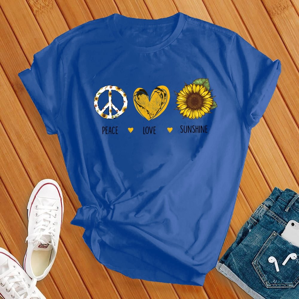 Peace Love Sunshine T-Shirt T-Shirt Tshirts.com True Royal S 