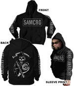 Sons of Anarchy Samcro Logo 4 Print Adult Zip Up Hoodie Sweatshirt Image